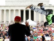 Trump Shot Dead After Illegal Immigrant Falls Onto Stage