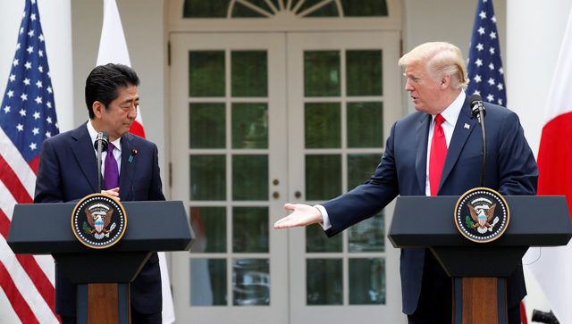 Trump asks abe