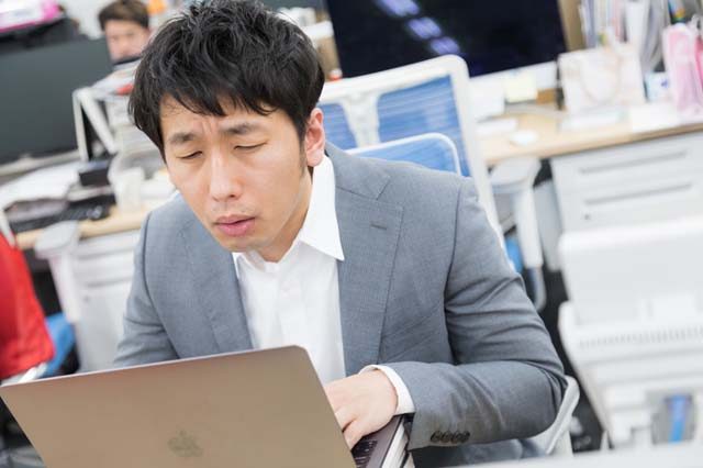 Salaryman working hard
